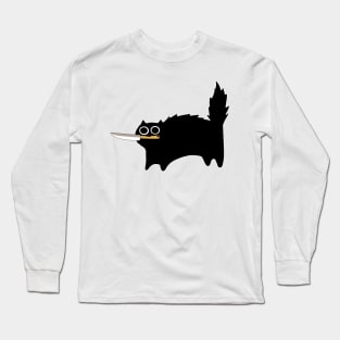 Danger Kitty Funny Black Cat With Knife Long Sleeve T-Shirt